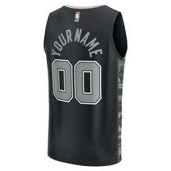Fanatics - San Antonio Spurs Fast Break Custom Replica Jersey - Black - Statement Edition