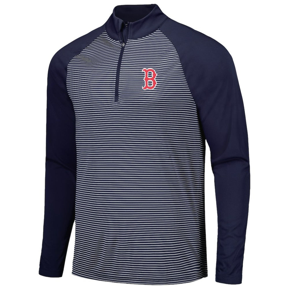Boston Red Sox Levelwear Charter Striped Raglan Quarter-Zip Top Online