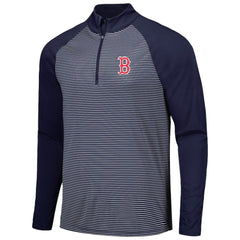 Boston Red Sox Levelwear Charter Striped Raglan Quarter-Zip Top Online