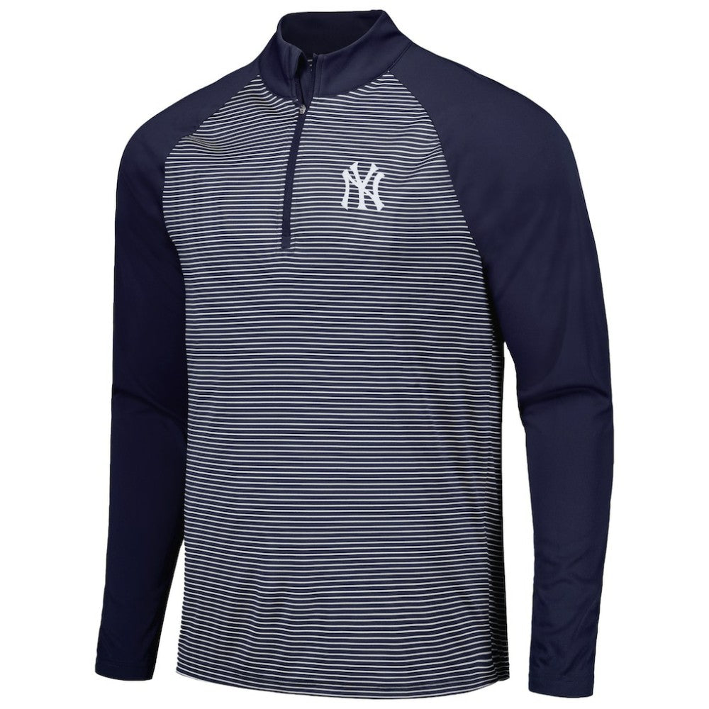 New York Yankees Levelwear Charter Striped Raglan Quarter-Zip Top discount