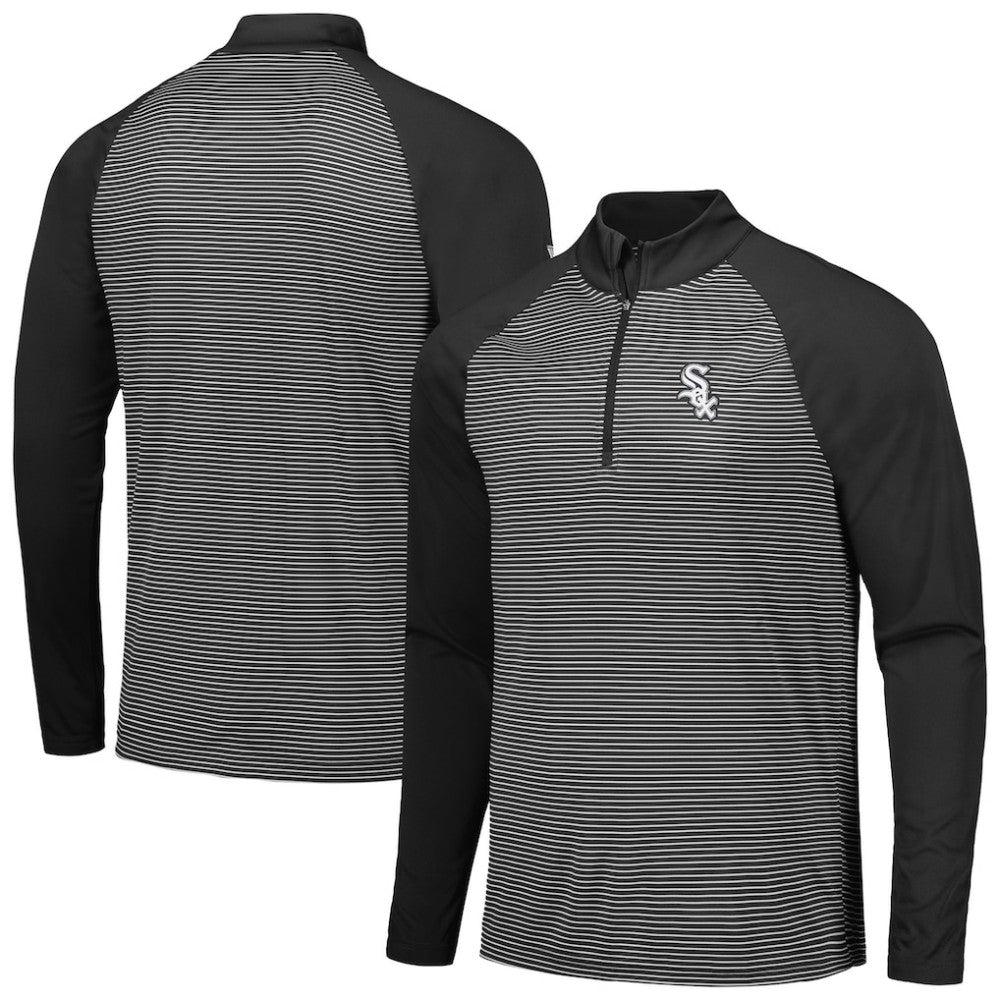 Chicago White Sox Levelwear Charter Striped Raglan Quarter-Zip Top discount