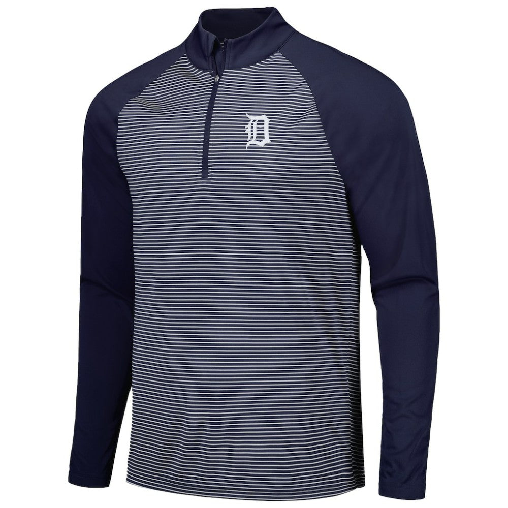 Detroit Tigers Levelwear Charter Striped Raglan Quarter-Zip Top Online