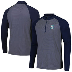 Seattle Mariners Levelwear Charter Striped Raglan Quarter-Zip Top Online