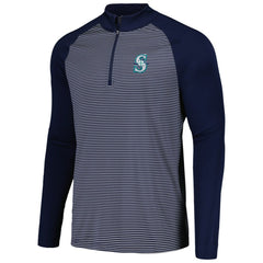 Seattle Mariners Levelwear Charter Striped Raglan Quarter-Zip Top Online