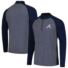 Atlanta Braves Levelwear Charter Striped Raglan Quarter-Zip Top Sale
