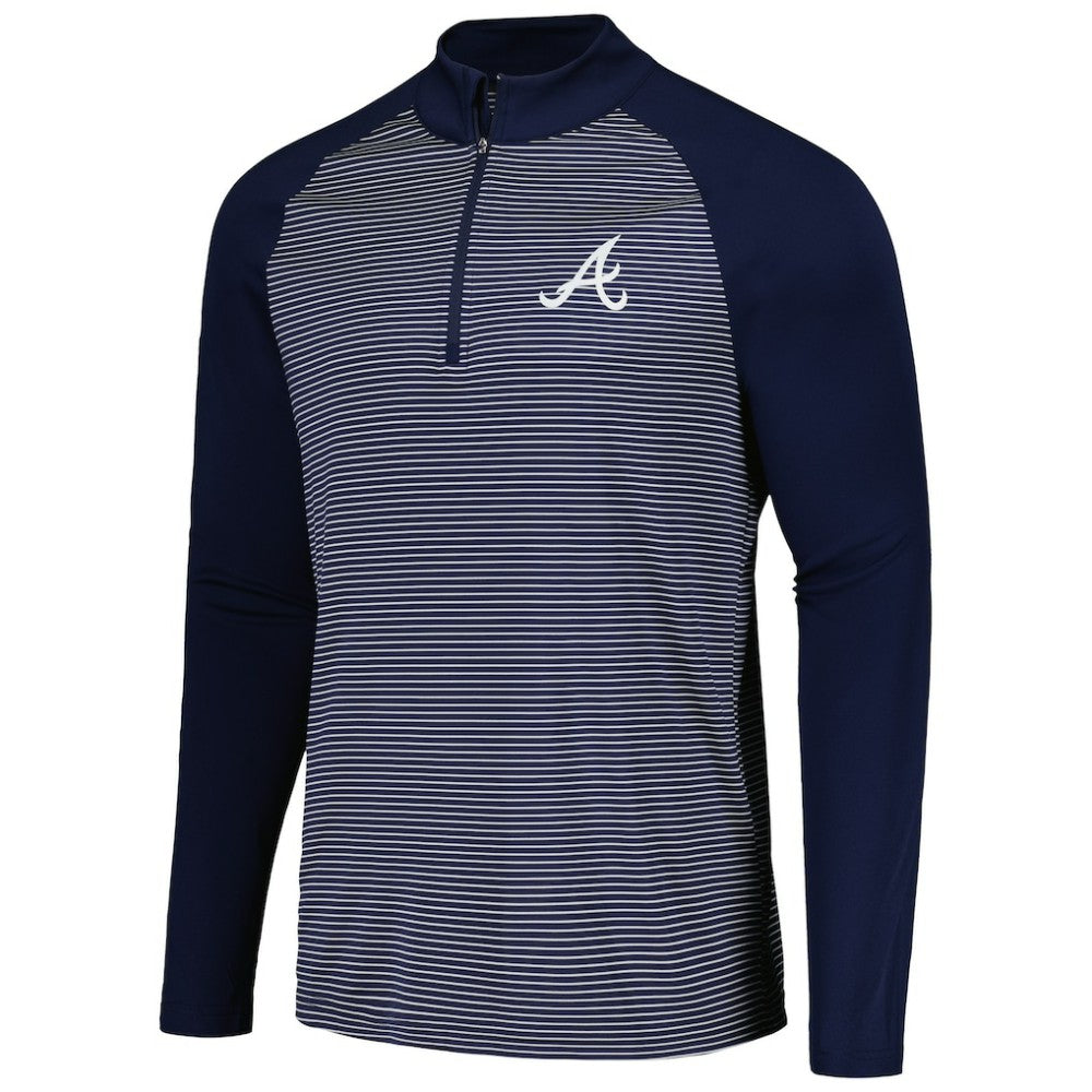 Atlanta Braves Levelwear Charter Striped Raglan Quarter-Zip Top Sale