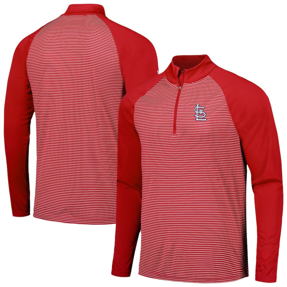 St. Louis Cardinals Levelwear Charter Striped Raglan Quarter-Zip Top for sale