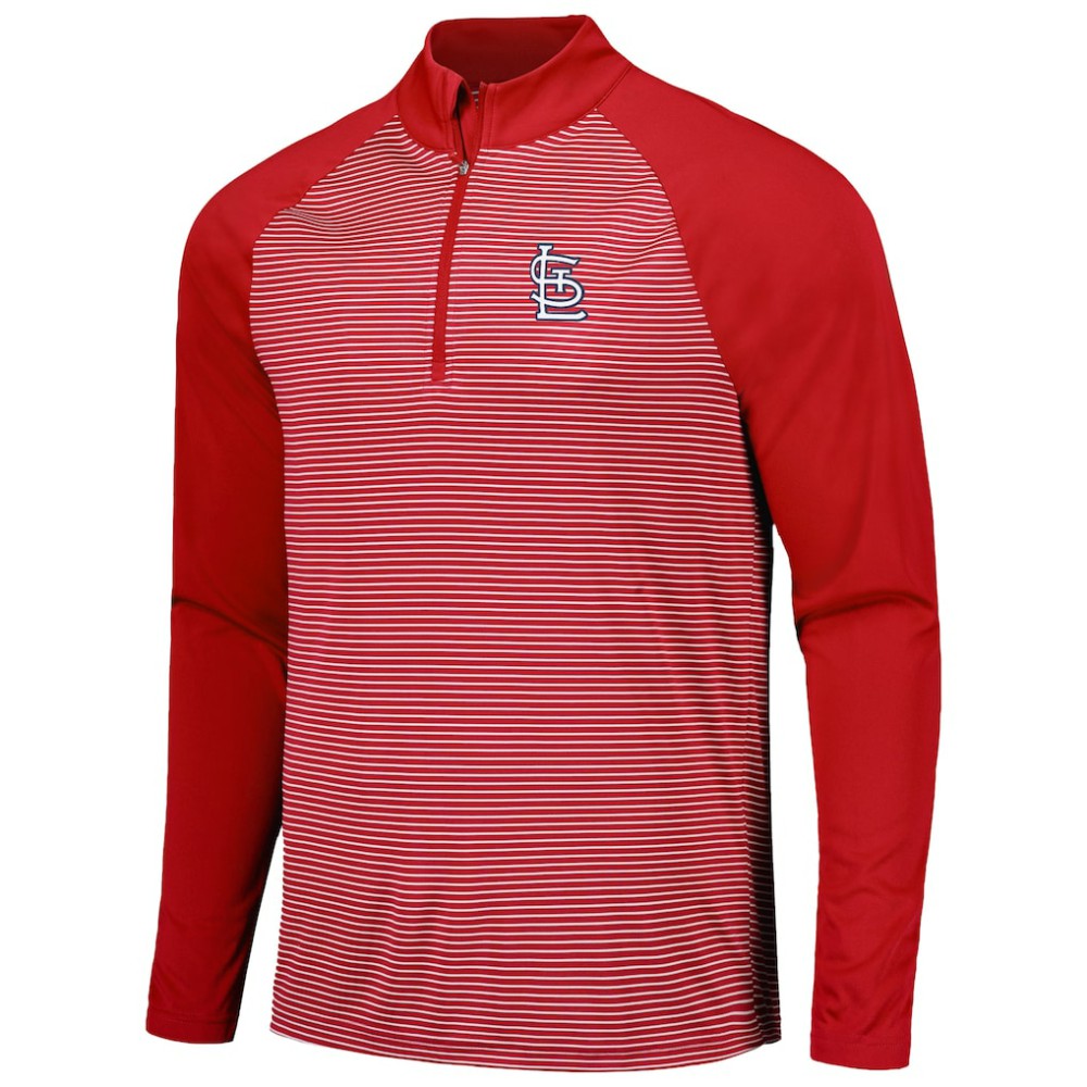 St. Louis Cardinals Levelwear Charter Striped Raglan Quarter-Zip Top for sale