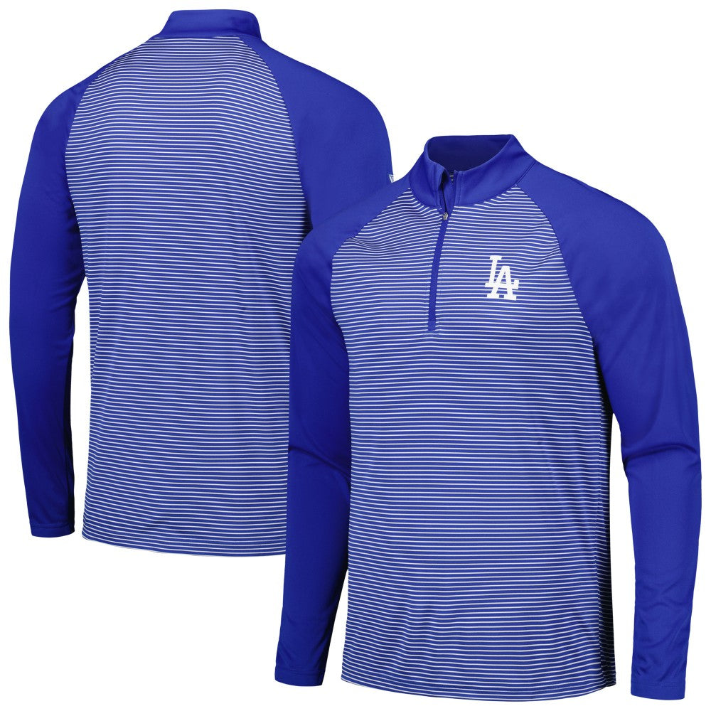 Los Angeles Dodgers Levelwear Charter Striped Raglan Quarter-Zip Top On Sale