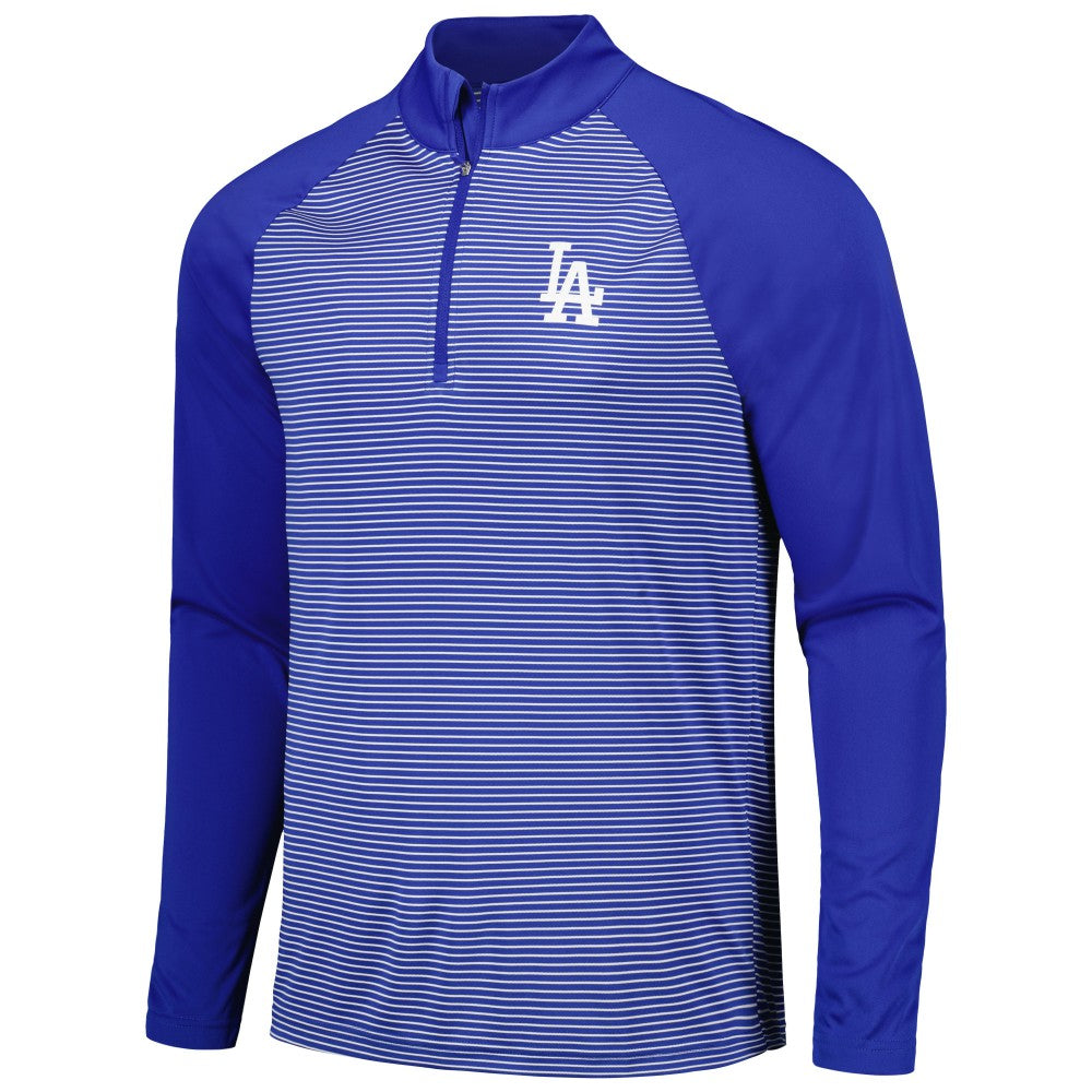 Los Angeles Dodgers Levelwear Charter Striped Raglan Quarter-Zip Top On Sale