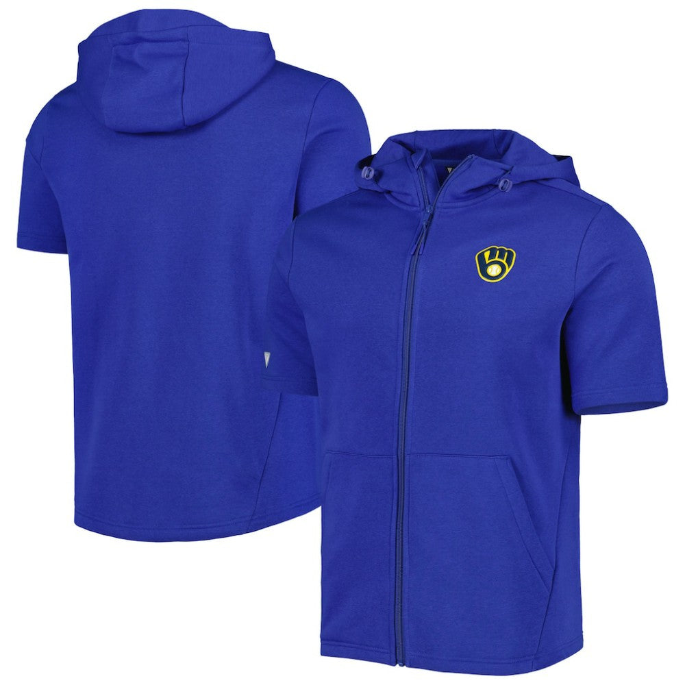 Milwaukee Brewers Levelwear Recruit Full-Zip Short Sleeve Hoodie discount