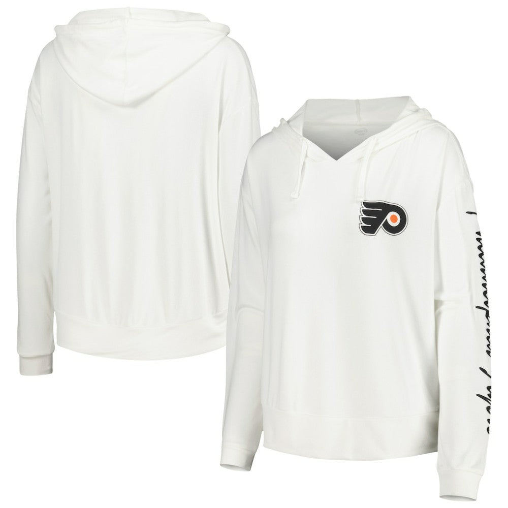 Philadelphia Flyers - Concepts Sport Women's Accord Hacci Long Sleeve Hoodie Top White