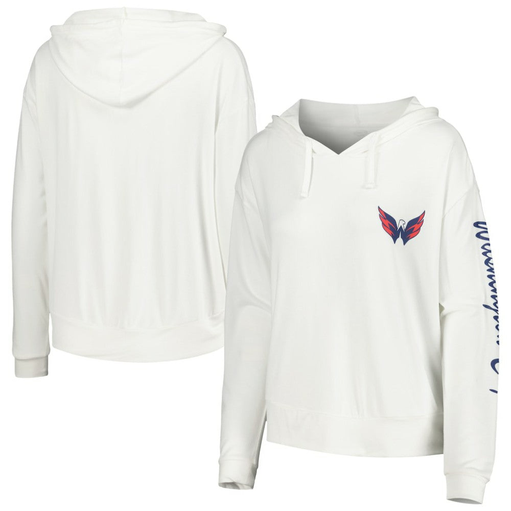 Washington Capitals Concepts Sport Women's Accord Hacci Long Sleeve Hoodie Top White