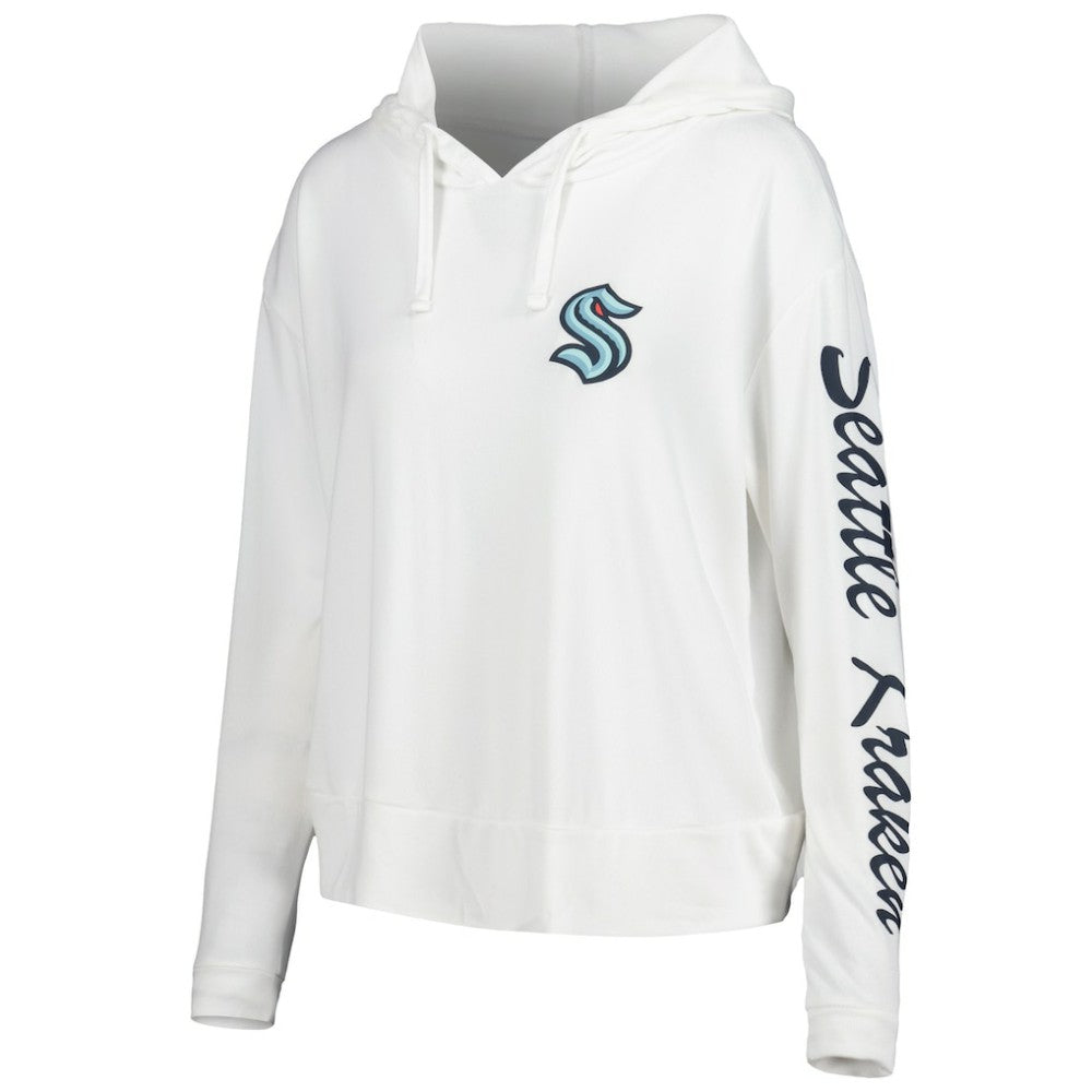 Seattle Kraken Concepts Sport Women's Accord Hacci Long Sleeve Hoodie Top Cream