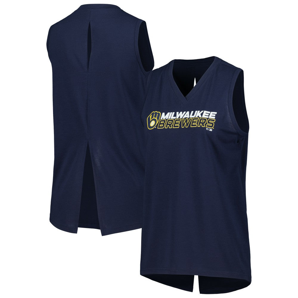 Milwaukee Brewers Levelwear Women's Paisley Chase V-Neck Tank Top On Sale