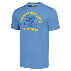Ken Griffey & Ken Griffey Jr. Seattle Mariners Homage Illustration Tri-Blend T-Shirt On Sale