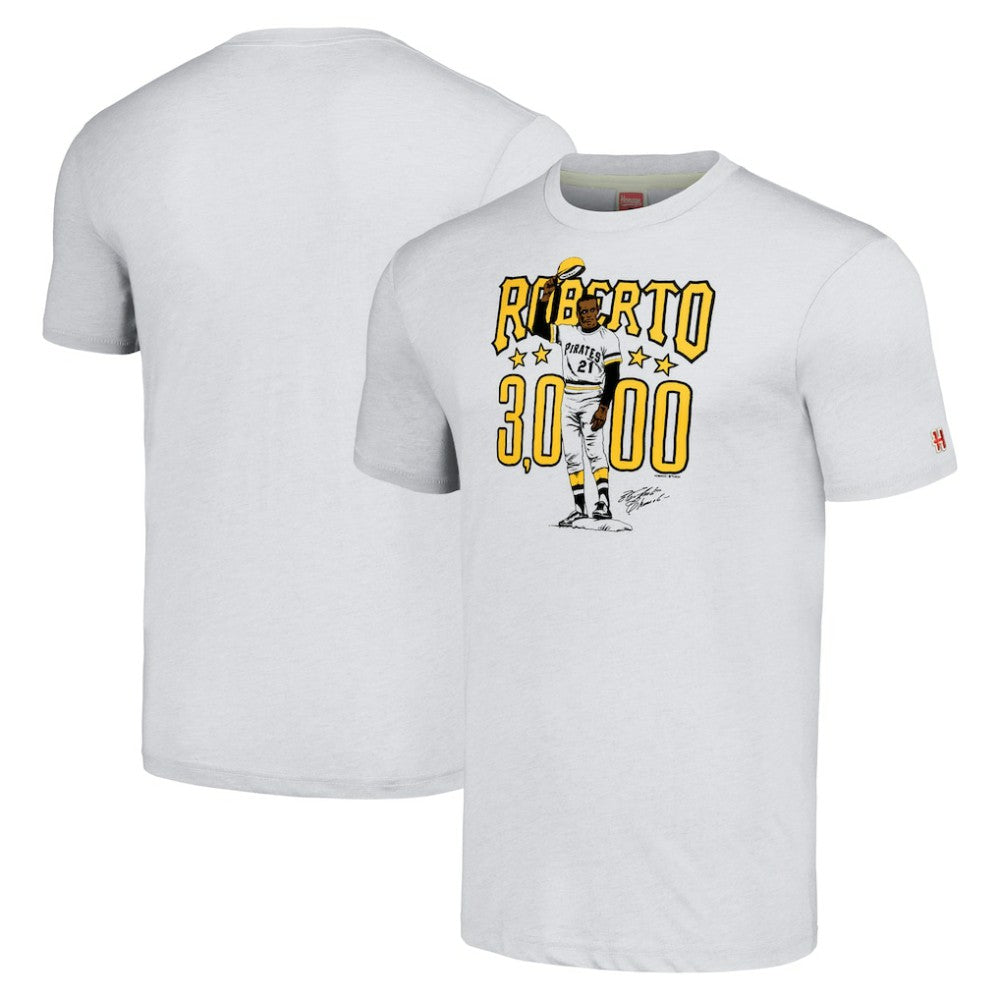 Roberto Clemente Pittsburgh Pirates Homage Illustration Tri-Blend T-Shirt for sale