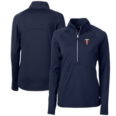 Minnesota Twins Cutter & Buck Women's Adapt Eco Knit Stretch Half-Zip Logo Pullover Top Clearance