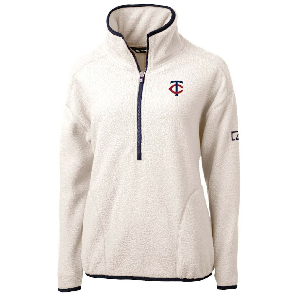Minnesota Twins Cutter & Buck Women's Cascade Eco Sherpa Half-Zip Pullover Jacket On Sale