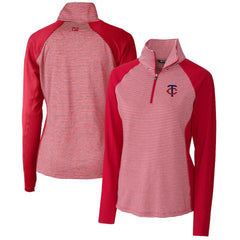 Minnesota Twins Cutter & Buck Women's DryTec Forge Tonal Stripe Stretch Half-Zip Top Near Me