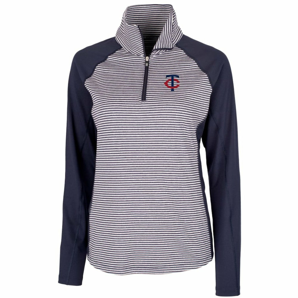 Minnesota Twins Cutter & Buck Women's DryTec Forge Tonal Stripe Stretch Half-Zip Top Near Me