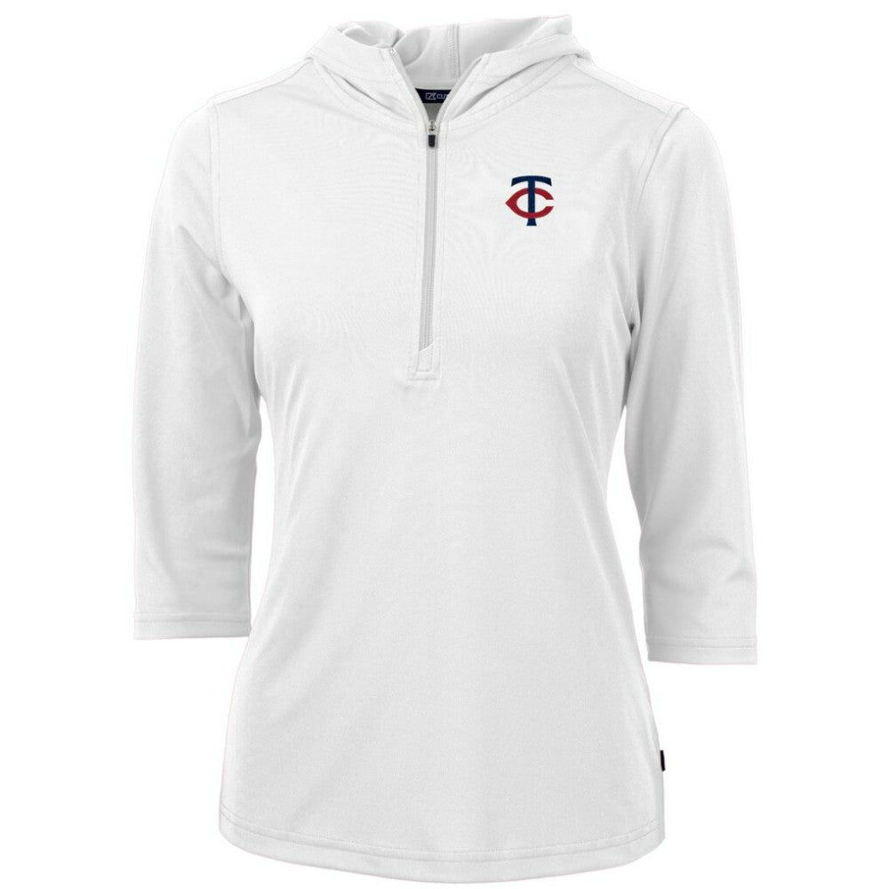 Minnesota Twins Cutter & Buck Women's DryTec Virtue Eco Pique Recycled Half-Zip Pullover Hoodie Top discount