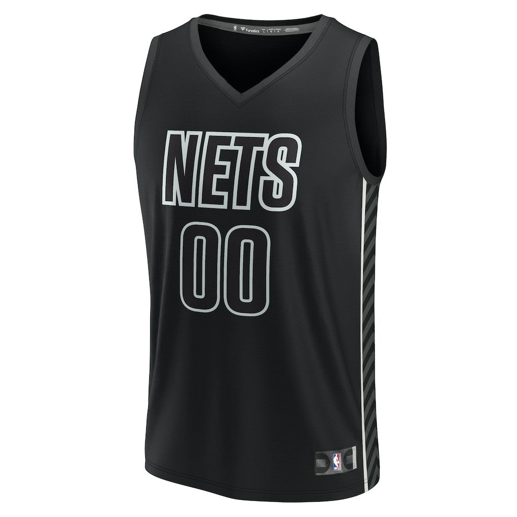Fanatics - Brooklyn Nets Youth Fast Break Replica Custom Jersey - Statement Edition - Black