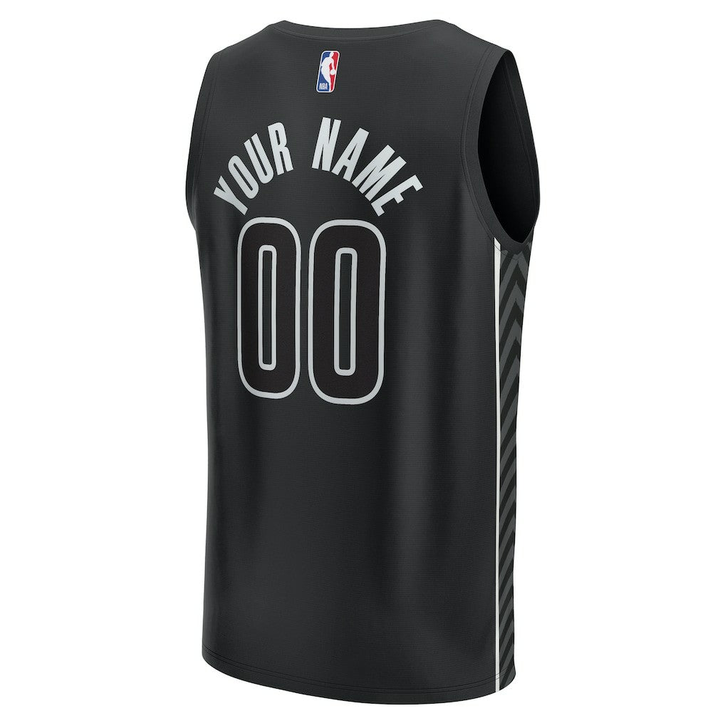 Fanatics - Brooklyn Nets Youth Fast Break Replica Custom Jersey - Statement Edition - Black