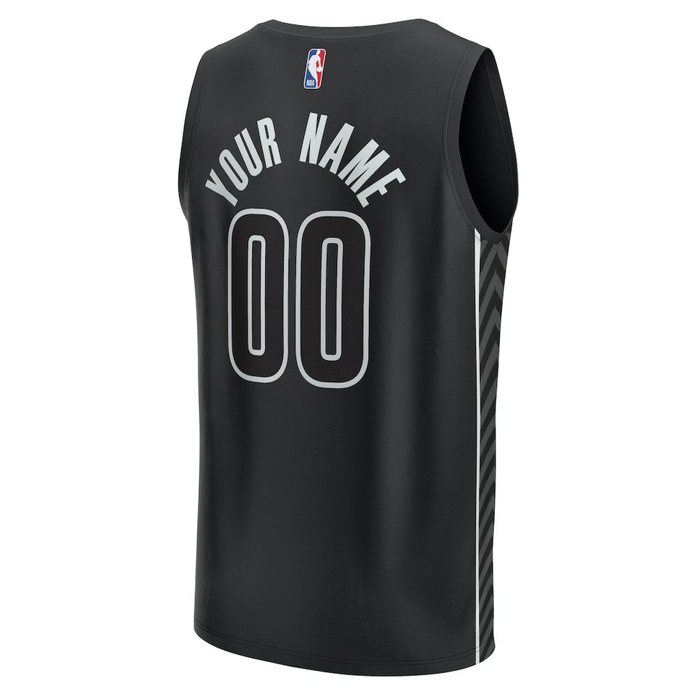 Fanatics - Brooklyn Nets Youth Fast Break Replica Custom Jersey - Statement Edition - Black