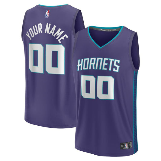 Charlotte Hornets Youth Fast Break Replica Custom Jersey - Statement Edition - Purple | NBA Jerseys