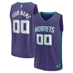Fanatics - Charlotte Hornets Youth Fast Break Replica Custom Jersey - Statement Edition - Purple