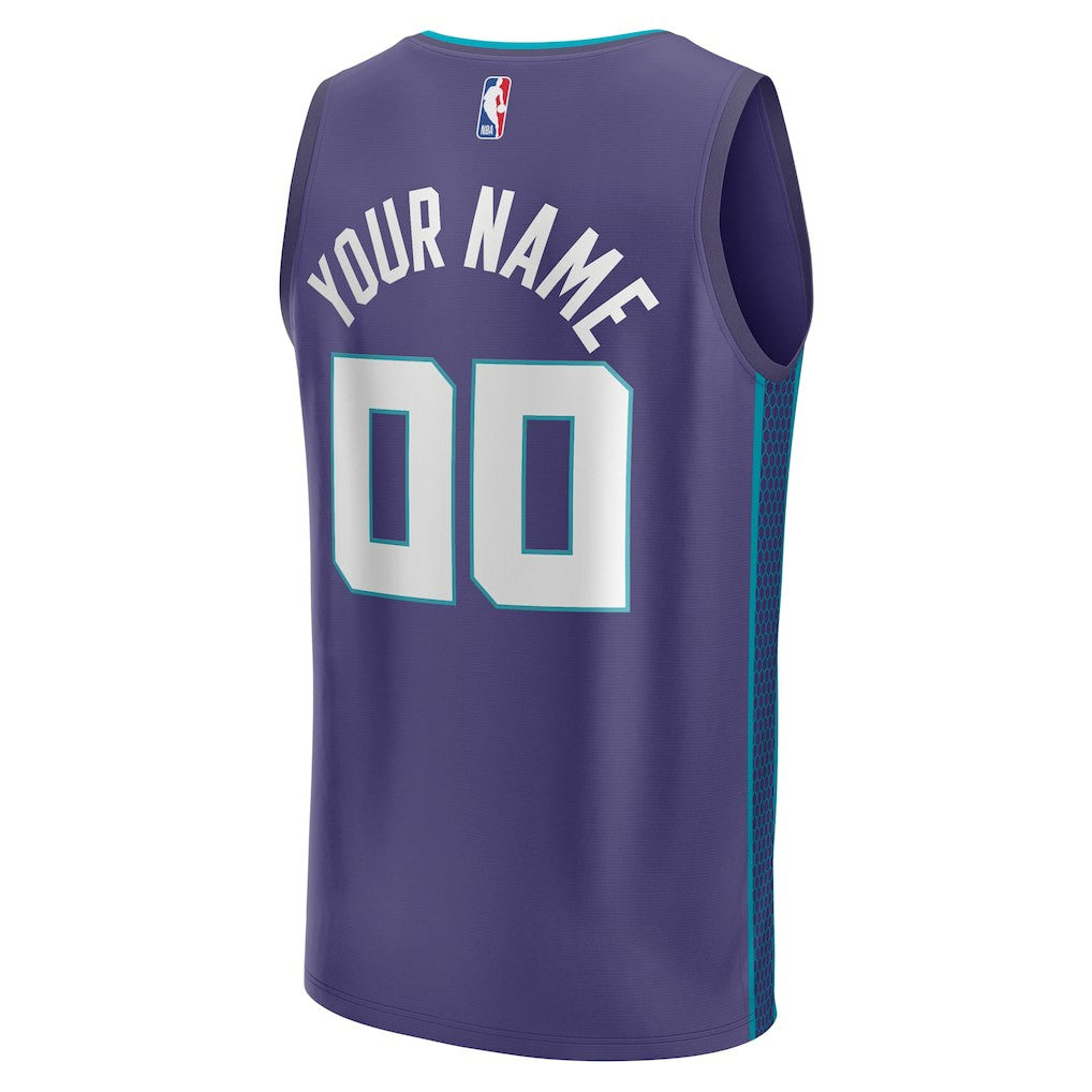 Fanatics - Charlotte Hornets Youth Fast Break Replica Custom Jersey - Statement Edition - Purple