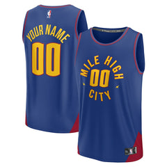 Fanatics - Denver Nuggets Youth Fast Break Replica Custom Jersey - Statement Editi- Blue