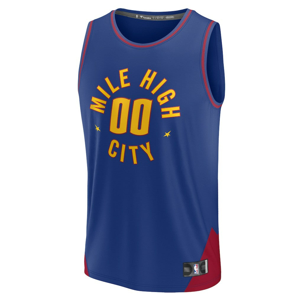 Fanatics - Denver Nuggets Youth Fast Break Replica Custom Jersey - Statement Editi- Blue