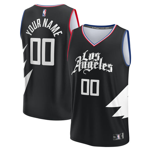 LA Clippers Youth Fast Break Replica Custom Jersey - Statement Edition - Black | NBA Jerseys