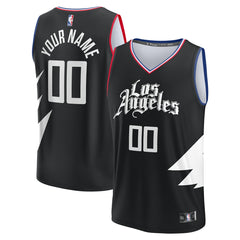 Fanatics - LA Clippers Youth Fast Break Replica Custom Jersey - Statement Edition - Black