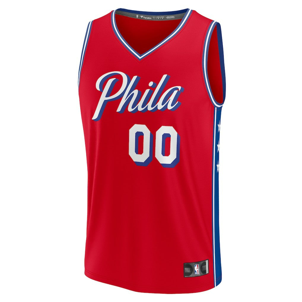Fanatics - Philadelphia 76ers Youth Fast Break Replica Custom Jersey - Statement Edition - Red