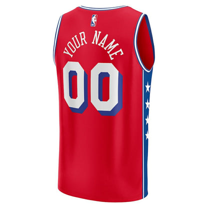 Philadelphia 76ers Youth Fast Break Replica Custom Jersey - Statement Edition - Red | NBA Jerseys