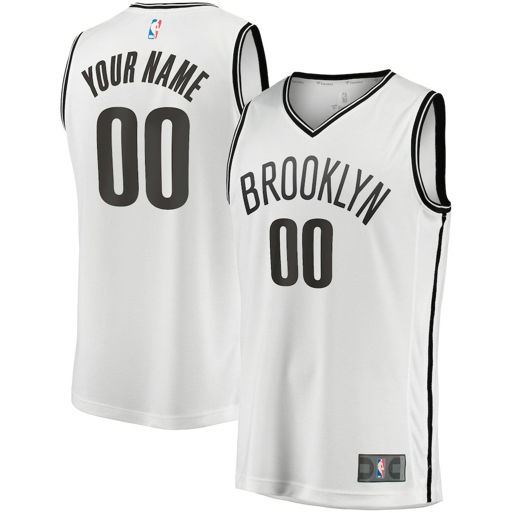 Brooklyn Nets Fast Break Custom Replica Jersey - Association Edition - White | NBA Jerseys