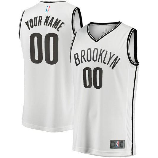 Brooklyn Nets Fast Break Custom Replica Jersey - Association Edition - White | NBA Jerseys