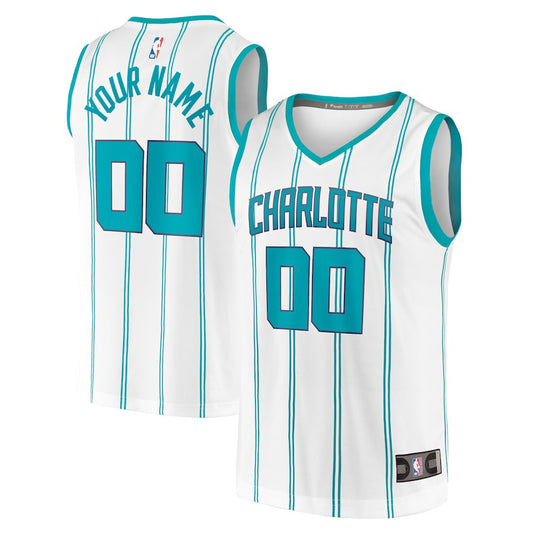 Charlotte Hornets Fast Break Custom Replica Jersey - Association Edition - White | NBA Jerseys