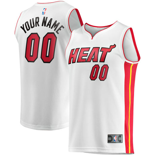 Miami Heat Fast Break Custom Replica Jersey - Association Edition - White | NBA Jerseys