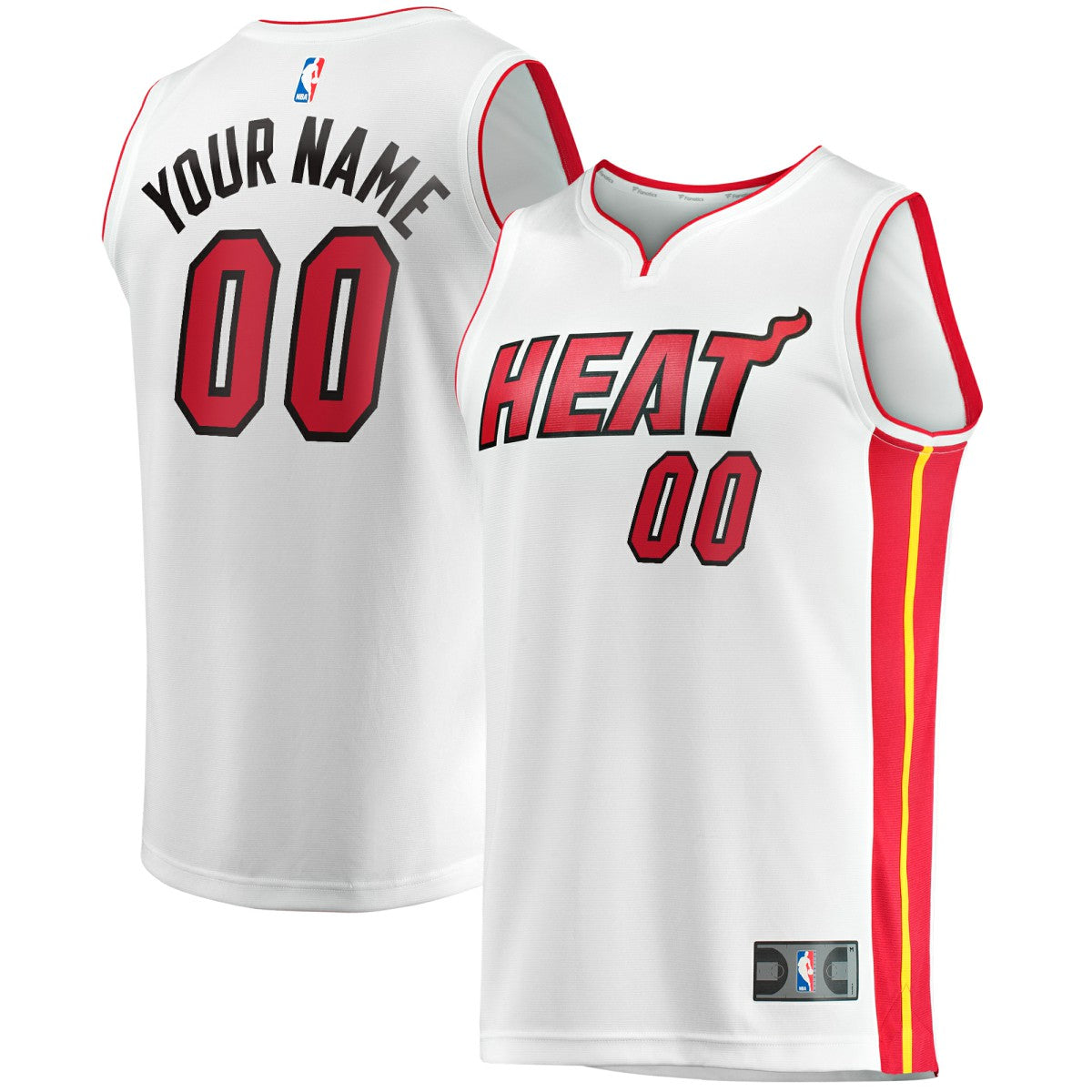 Fanatics - Miami Heat Fast Break Custom Replica Jersey - Association Edition - White