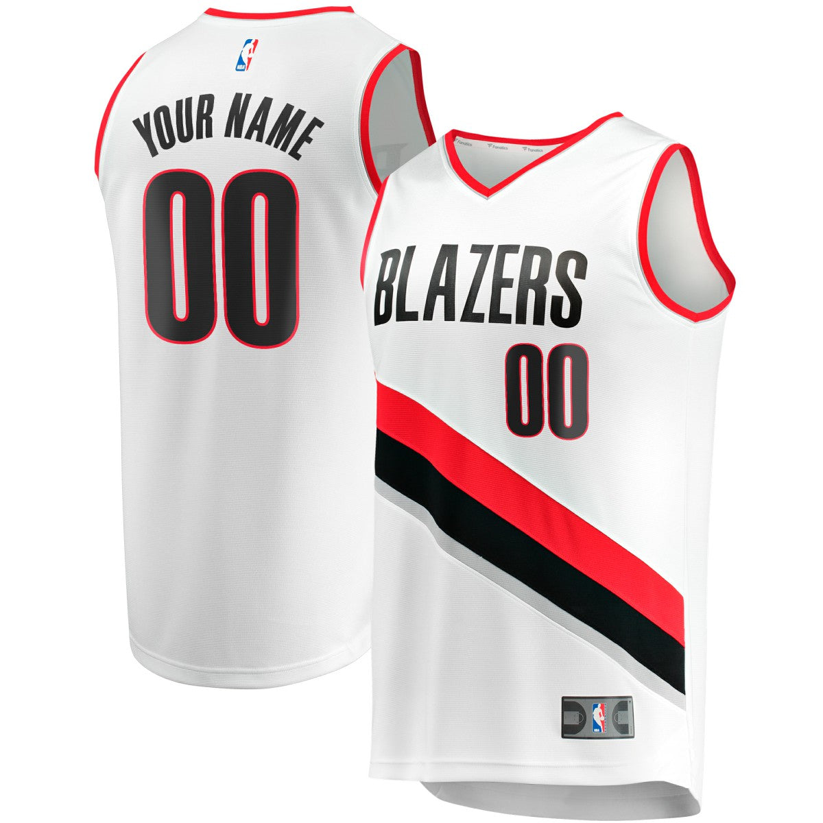 Fanatics - Portland Trail Blazers Fast Break Custom Replica Jersey - Association Edition - White