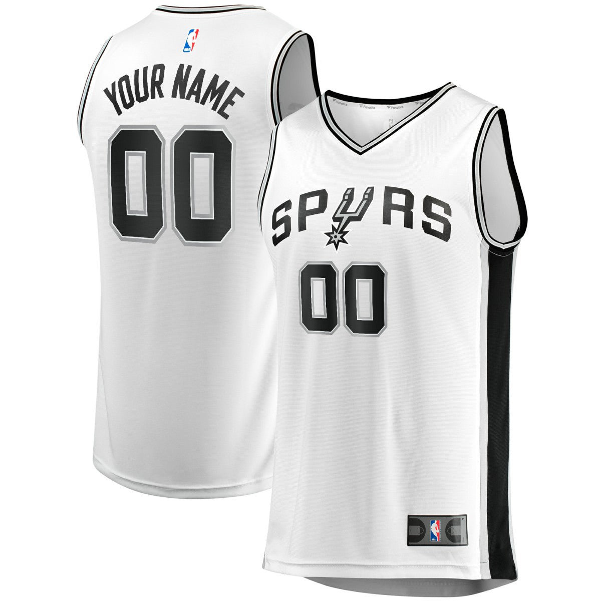 Fanatics - San Antonio Spurs Fast Break Custom Replica Jersey - Association Edition - White