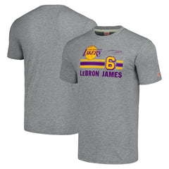 NBA - LeBron James Los Angeles Lakers Homage Number Tri-Blend T-Shirt - Gray