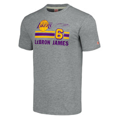 NBA - LeBron James Los Angeles Lakers Homage Number Tri-Blend T-Shirt - Gray