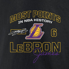 NBA - LeBron James Los Angeles Lakers Most Points in NBA History T-Shirt - Black