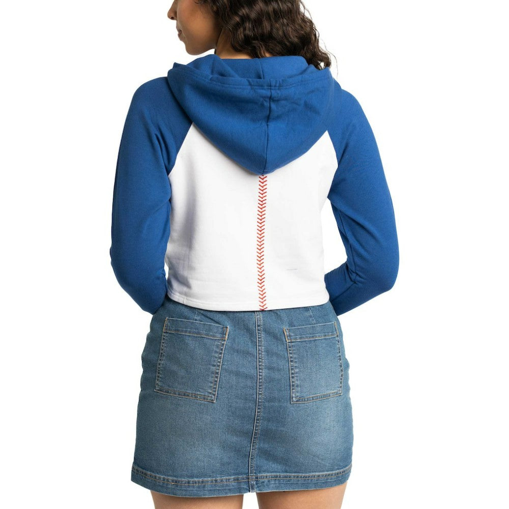 Los Angeles Dodgers Lusso Women's Jane Raglan Quarter-Zip Tri-Blend Cropped Pullover Hoodie Online