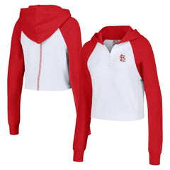 St. Louis Cardinals Lusso Women's Jane Raglan Quarter-Zip Tri-Blend Cropped Pullover Hoodie Sale